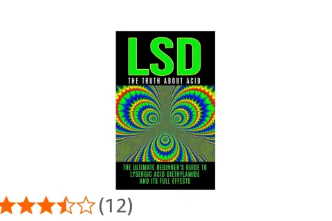 Okładka książki "LSD: Prawda o kwasie" z psychodelicznym wzorem i oceną 3,7 gwiazdki.