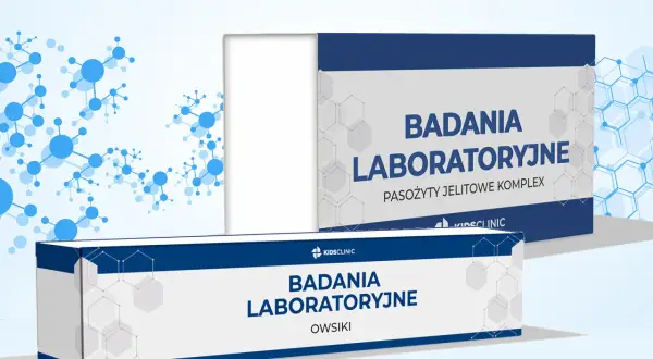 Zestawy do badań laboratoryjnych "Pasożyty jelitowe" i "Owsiki" od Kidsclinic. Pomoc w diagnostyce i odrobaczaniu ludzi.