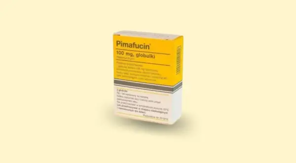 Opakowanie leku Pimafucin 100 mg globulki dopochwowe. Stosowany w leczeniu infekcji.
